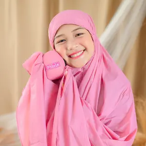 Mukena Travel Mini Pouch Anak Dan Tanggung Perempuan Usia 5,6,7,8,9,10,11,12 Tahun Parasut Premium Korea
