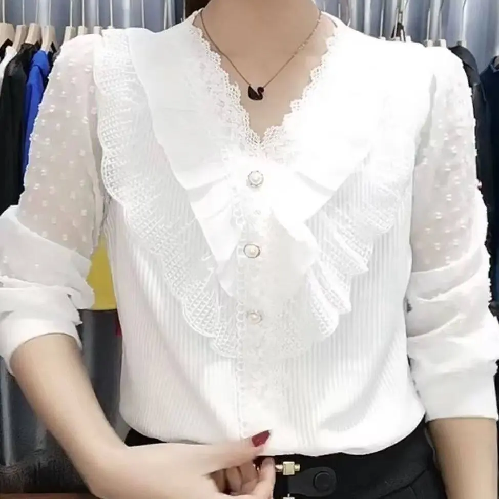 Áo Voan, Thời Gian Có Hạn, Cổ Chữ V Ren, Thời Trang, Áo Cánh Dáng Rộng Thích Hợp Cho Mùa Hè, VV-90