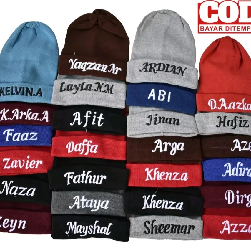 Ciput anak custom nama, kupluk anak pake Bordir nama suka_suka topi