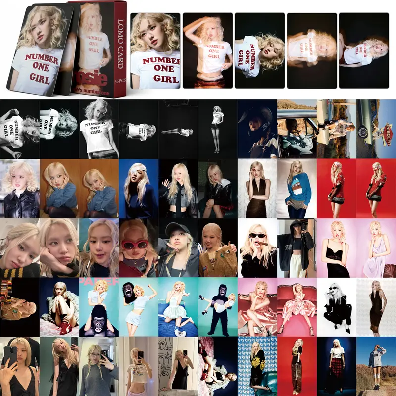 Thẻ Lomo Album ROSE Number one girl, Thẻ ảnh Kpop, Thẻ Bưu Thiếp, Bộ sưu tập của LINXX, 55 chiếc 1