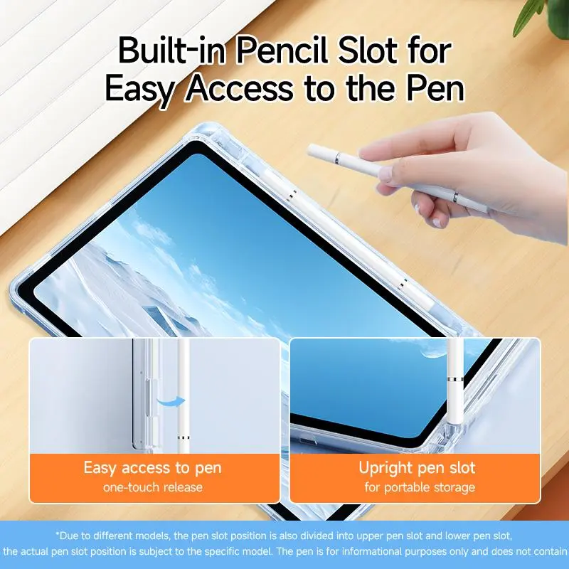 Cute Cat Pattern Tablet Case, Auto Sleep/Wake-Up Tablet Protective Cover with Pen Slot, Tablet Accessories Compatible with iPad 5