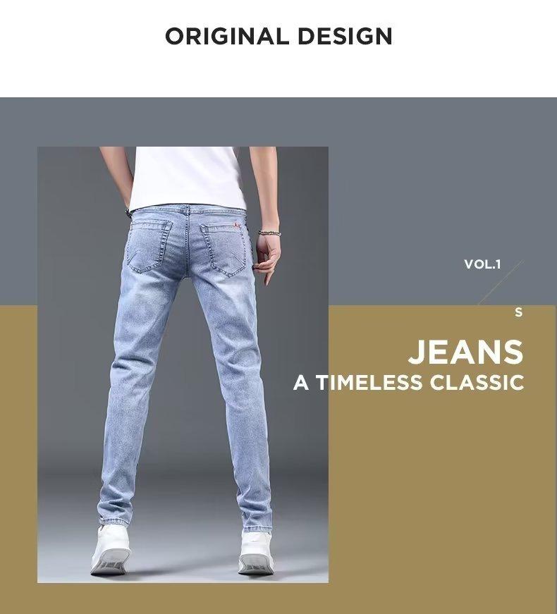 Product Introduction of Jeans Men's Korean Style Stretch Feet Pants Pants Bottoms Fashion Casual Teen Trousers 7