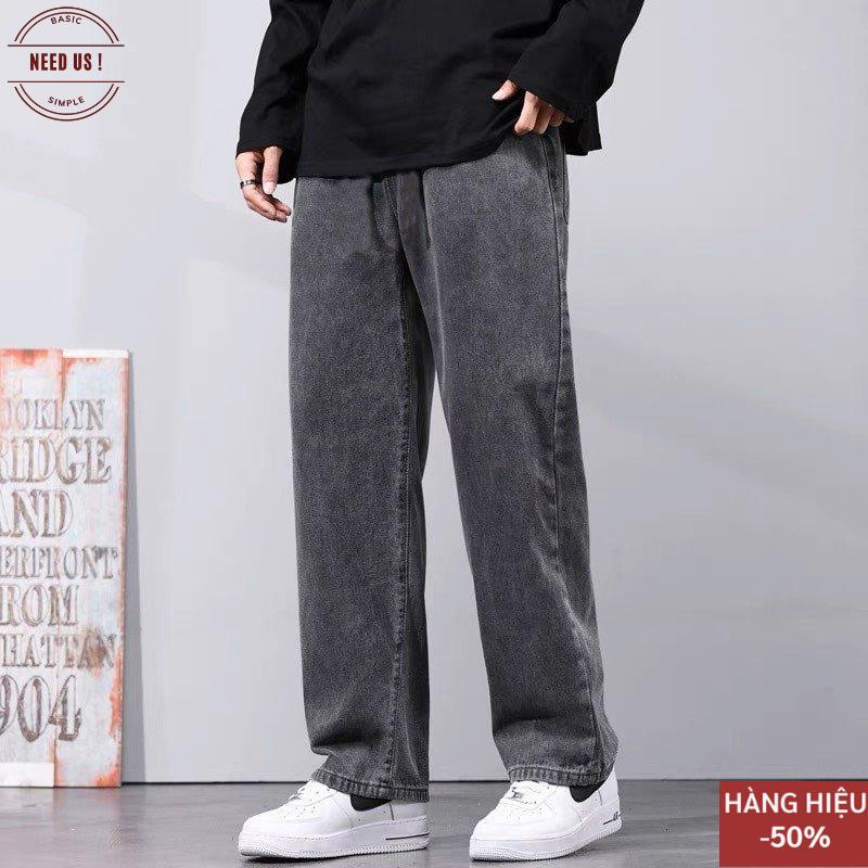 Product Introduction of phong cách năng động Quần jean nam ống suông Rộng Cạp Cao NEEDUS, Quàn bò nam đen xám chất jeans cao cấp SR01 hottrend 2022 Menswear Pants Baggy Quần 46