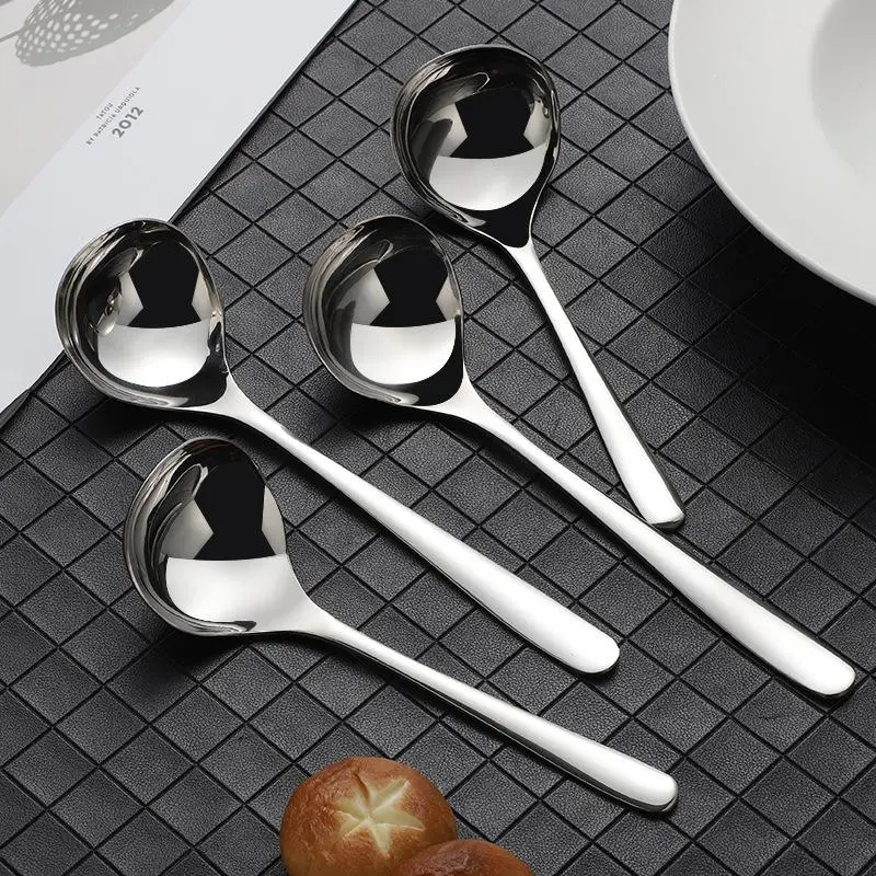 Stainless Steel Long Handle Soup Spoon, 1 Count Korean Style Large Capacity Ramen Noodle Spoon, Thickened Soup Spoon, Kitchen Utensils for Home 7