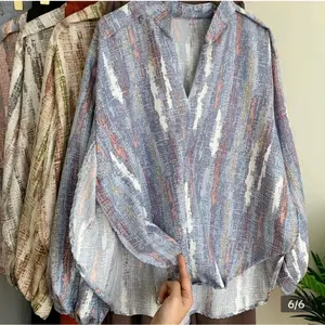 Blouse Bambu Oversize Blouse Wanita Motif Bambu