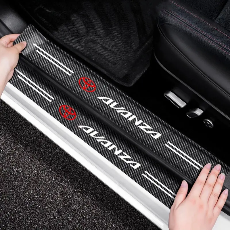 Stiker Pelindung Pintu Dan Bagasi Bahan Carbon Fiber Anti Gores Untuk Mobil Toyota Avanza 0