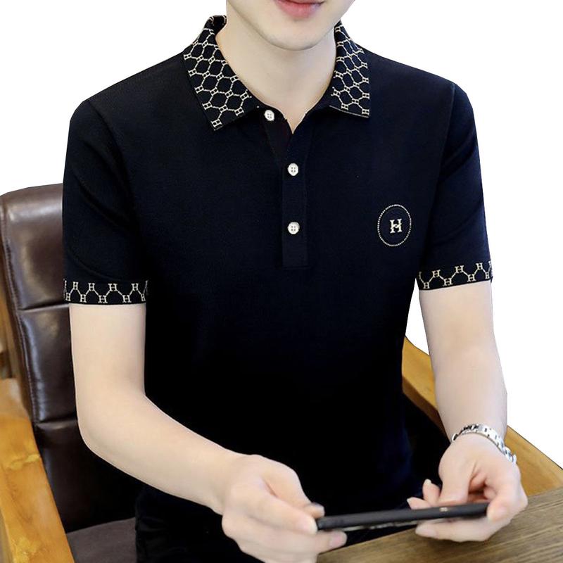 Áo thun nam có cổ tay ngắn vải Menswear Top Polo Ngắn Tay Cotton poly