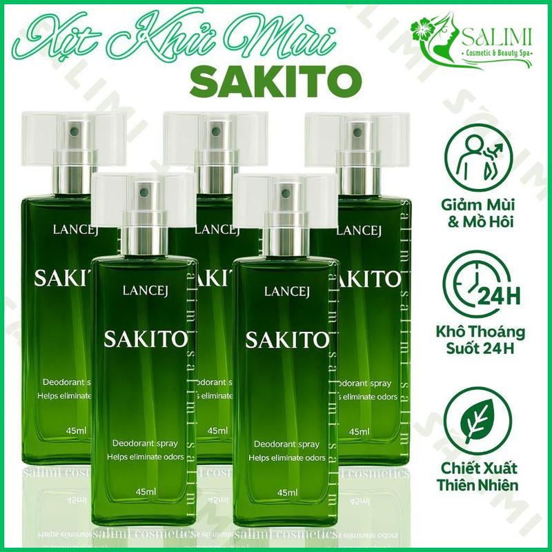 Combo 5 Lọ Lăn Khử Mùi Dạng Xịt SAKITO Cho Nam Nữ, Giảm Mùi Hôi Nách Và Giữ Cơ Thể Khô Ráo