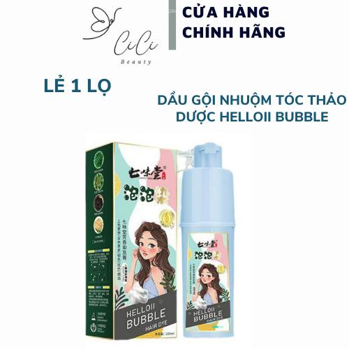 Combo 2 Chai Dầu Gội Nhuộm Tóc Thảo Dược Helloii Bubble, Dung Tích 230 ML Cicibeauty