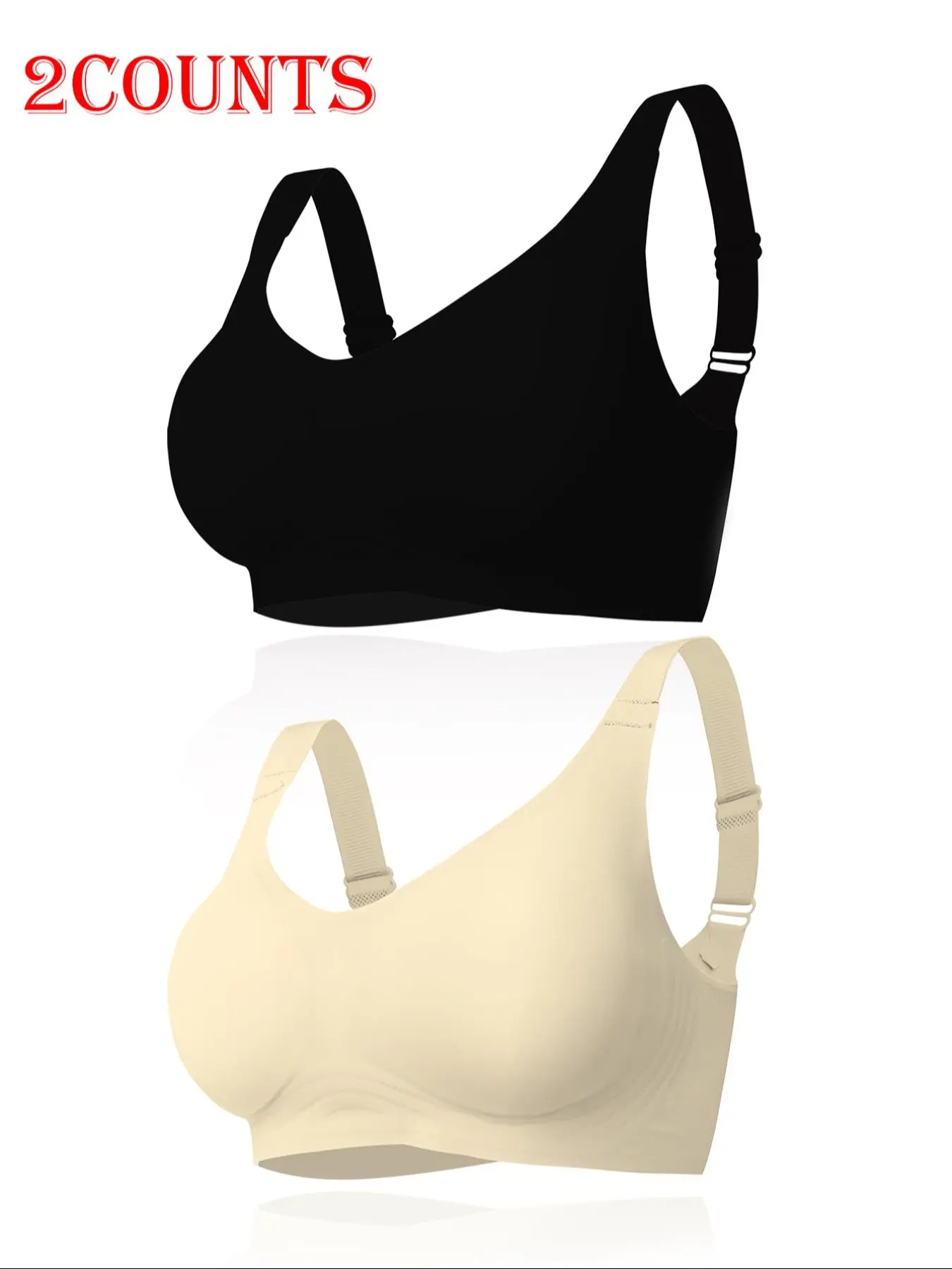Women's Solid Wireless Bra, Soft Comfortable Breathable Removable Chest Pads Bra, Lingerie for All Seasons