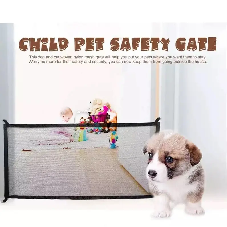 Puppy Pagar Penghalang Hewan Peliharaan Portable Folding Net Mesh 1.1M - P11