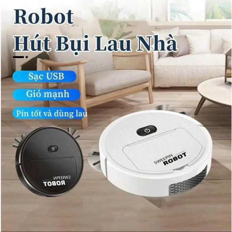 Robot quét nhà hút bụi lau nhà thông minh, máy hút bụi đa chức năng Làm Sạch 0