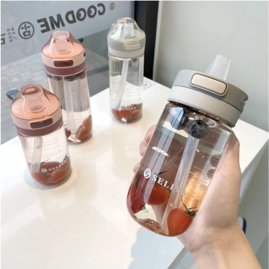 BOTOL MINUM PORTABLE SELIYA 7690 7691 BOTOL OLAHRAGA KANTOR SEKOLAH 500ML 650ML DENGAN SEDOTAN ANTI TUMPAH CHOCHO 88 SHOP
