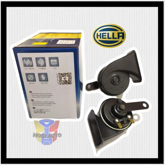 KLAKSON KEONG HELLA MIDNIGHT BLACK 12 VOLT ASLI ORIGINAL 2