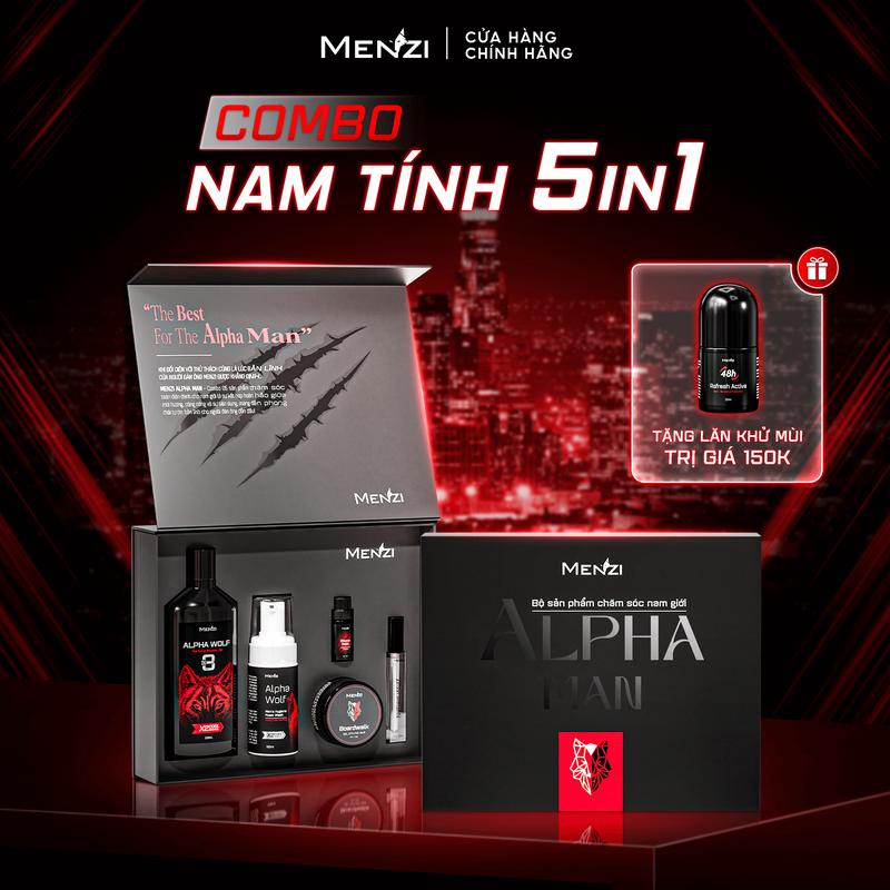 [ MENZI ] BỘ 5 TOÀN DIỆN -  Sữa Tắm Gội 3 trong 1 & Bọt Vệ Sinh & Nước Hoa Nam & Gel Vuốt Tóc Cho Nam & Nước Hoa Vùng Kín