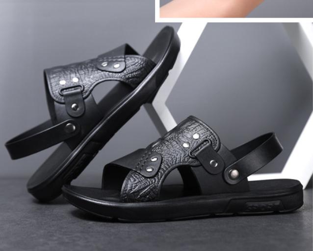 Dép nam cao cấp sang trọng lịch lãm đế đúc bền bỉ chống trượt, đen, size 39-44 6
