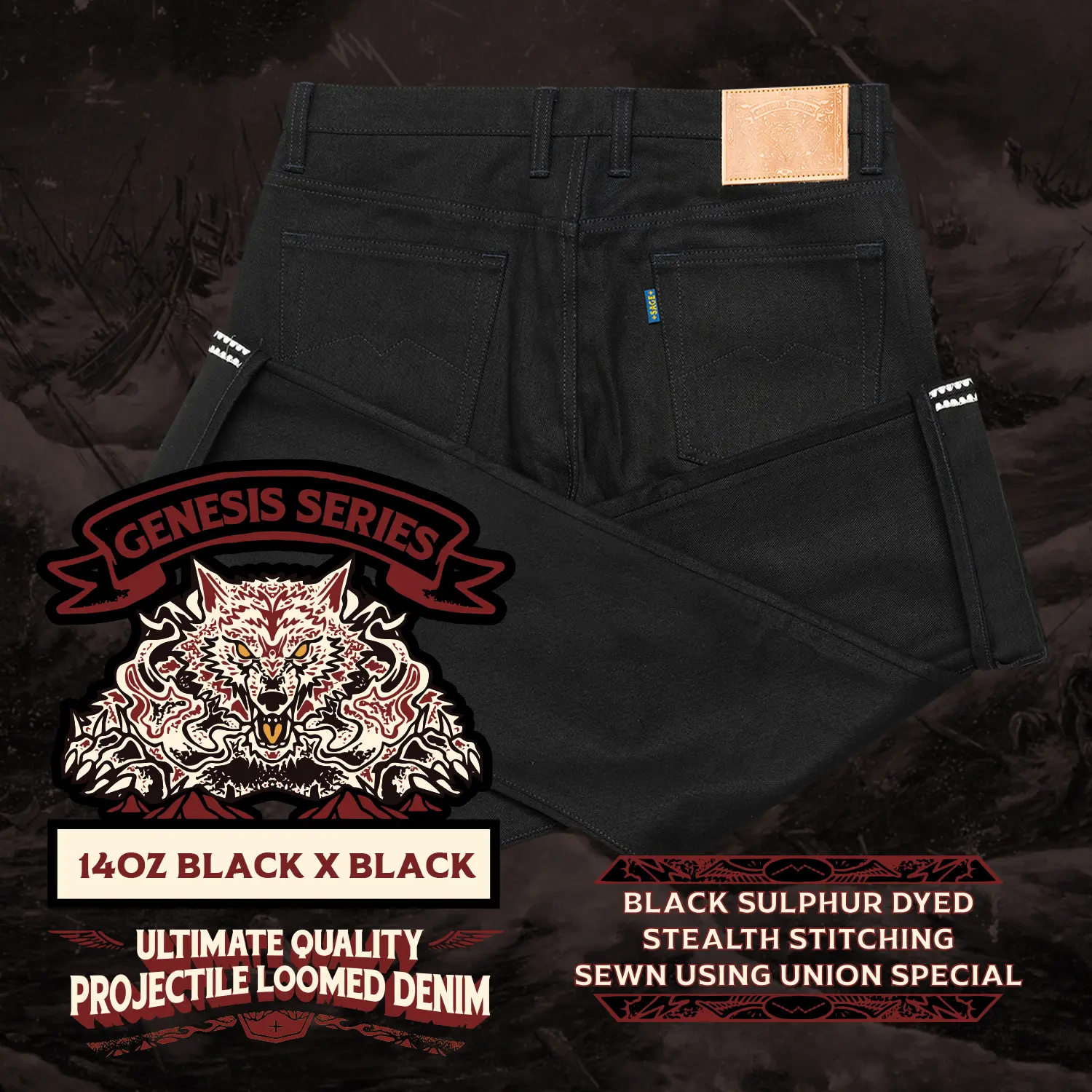 Sage Genesis 14oz Black x Black Denim