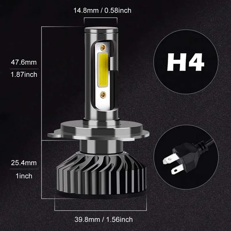 Lampu Depan Mobil Headlamp Foglamp H4 COB 72W Cool White 2PCS Car new box 3