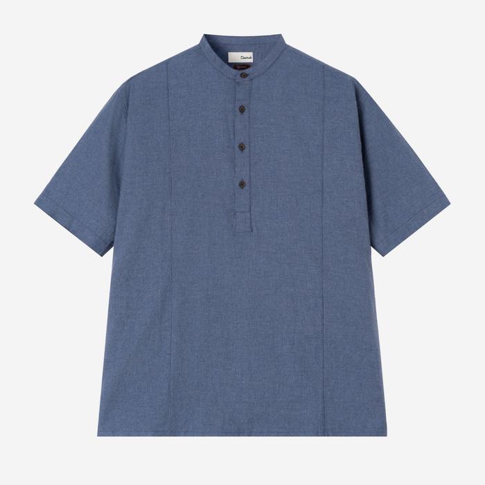 Gambar Baju Muslim Duha Muslimwear - Nadeer Shirt Short Sleeve - Grey Blue dari Duha Muslim Wear Kota Tangerang Tokopedia