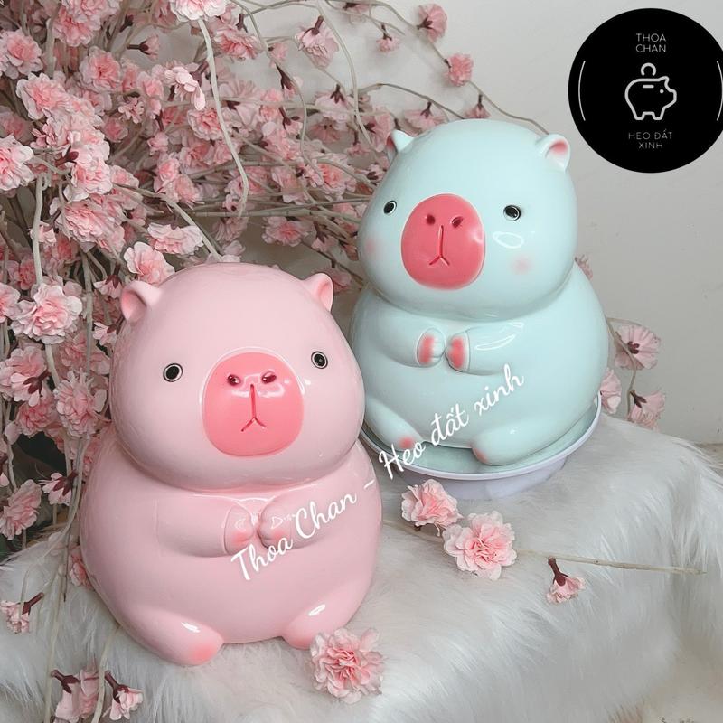   MUA 1 TẶNG 1  heo đất lợn đất  LỖ TRÒN   Chuột nước Capybara SIZE TO tặng heo nhỏ tiết kiệm tiền decor trang trí quà tặng,... THOA CHAN - HEO ĐẤT XINH  Ống Tiết Kiệm Ống Heo Đựng Tiền 