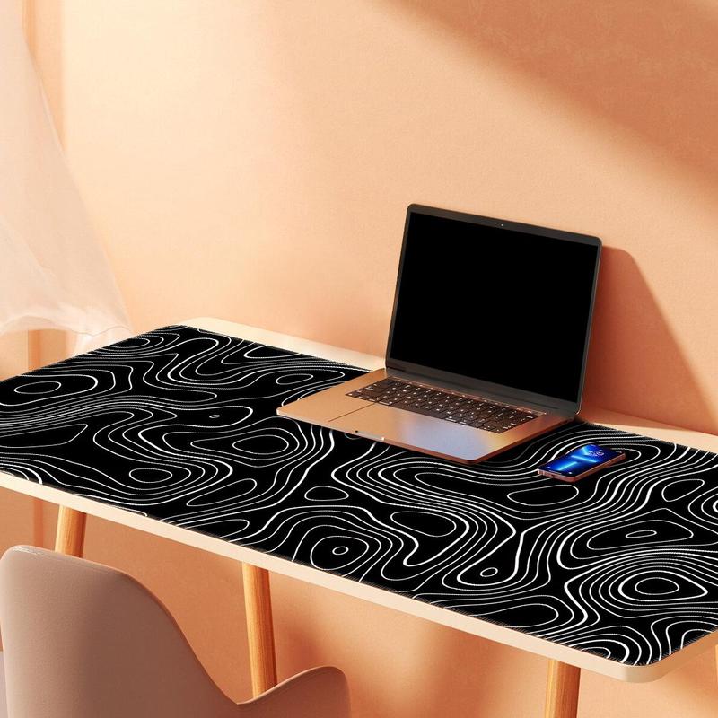 Terrain Line Contour Design Gaming Mouse Pad, 1 Count Anti-slip Washable Enlarged Mouse Pad, Fashionable Office Desk Decorative Pad for Home & Office, Gifts for Gamer & Boyfriend 7