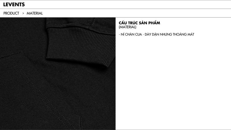 Product Introduction of Áo Hoodie Levents Classic Chất Nỉ Chân Cua Unisex Oversized 4