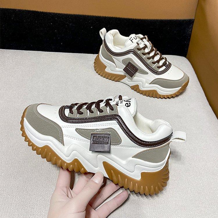 Product Introduction of Kasut Ayah Kasual, Perempuan, Ketibaan Baru, Sesuai untuk Pelajar, Tapak Tebal, Sukan, Warna Kontras, Bertali Casual Shoes Wanita Sneakers Casual Shoes Casual Shoes Casual Shoes 7