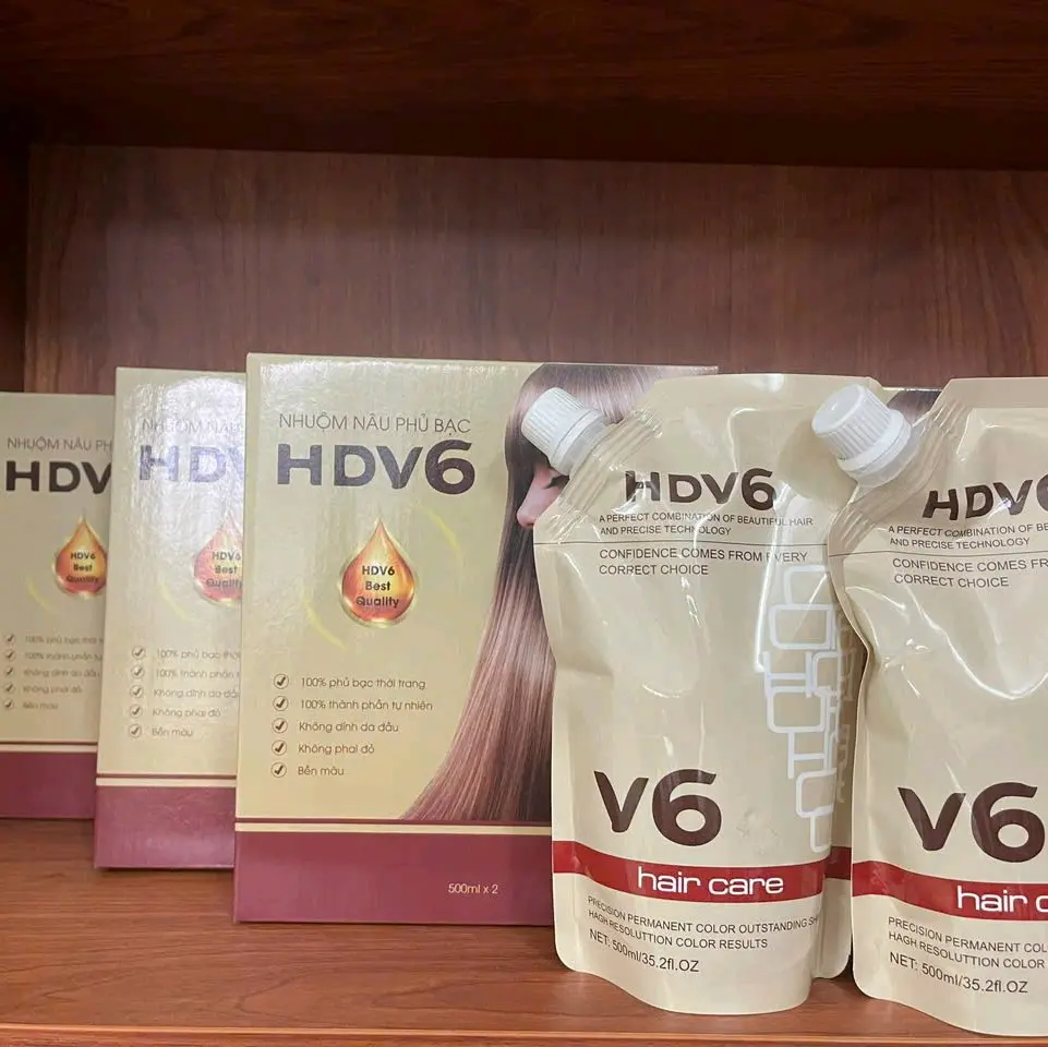 thuốc nhuộm tóc HDV6 phủ bạc nâu