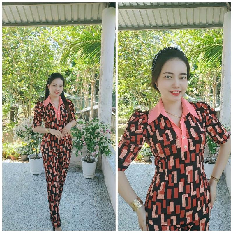 đồ bộ sơmi thun tay lỡ phồng quần dài ống nhỏ size 40-70kg  Áo Nữ