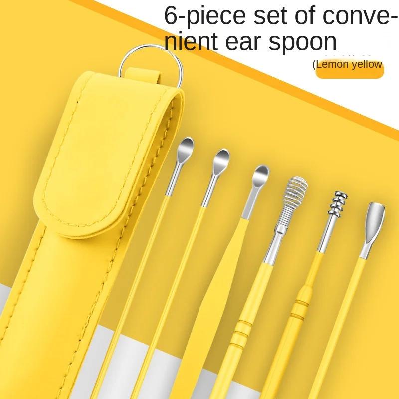 Product Introduction of Bộ Đồ Chăm Sóc Tai, 6 Chiếc, Chất Liệu Thép Không Gỉ, Khóa Tai, Thìa Làm Sạch Tai, Dụng Cụ Vệ Sinh Lấy Ráy Tai 2