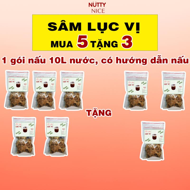 [Mua 5 tặng 3] Combo 5 Set nguyên liệu nấu Trà sâm lục vị có kèm hướng dẫn nấu tại nhà, hoặc nấu kinh doanh - Tặng 3 set sâm lục vị cùng loại [ Nutty Nice ] Nước Trà Tea