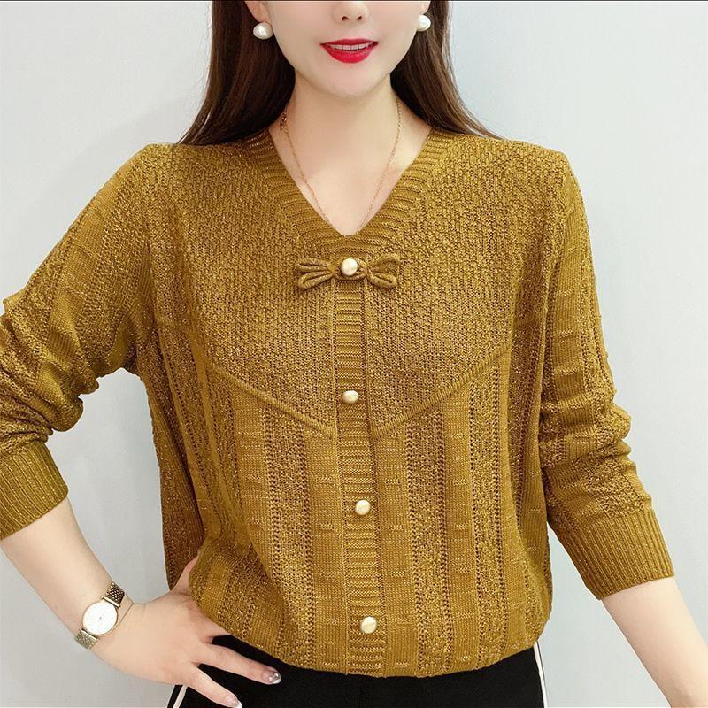 Product Introduction of Áo Lớp Nền Thời Trang Cổ Chữ V, Thiết Kế Đơn Giản Và Dễ Phối Đồ Áo Len ngắn Tay Dáng Rộng Ngoại Cỡ Áo Len Dệt Kim khoét Bộ Sưu Tập Đầu Thu Nóng Bỏng, Năm 2024 Nữ Top 1