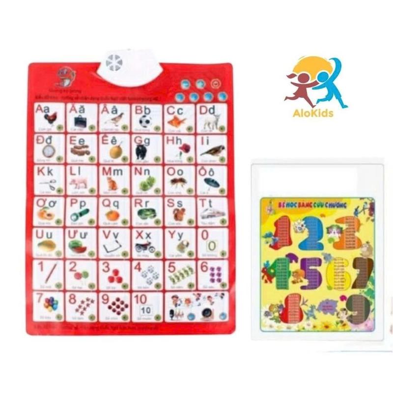  Bảng chữ cái và chữ số Tiếng Việt điện tử nói treo tường cho bé Alokidtb bảng học có giọng nói giúp bé phát triển 