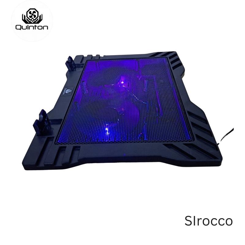 kipas laptop cooling pad quinton 2 fan 12cm 15,6inch hitam jaring Computer Cooler pad gaming 1