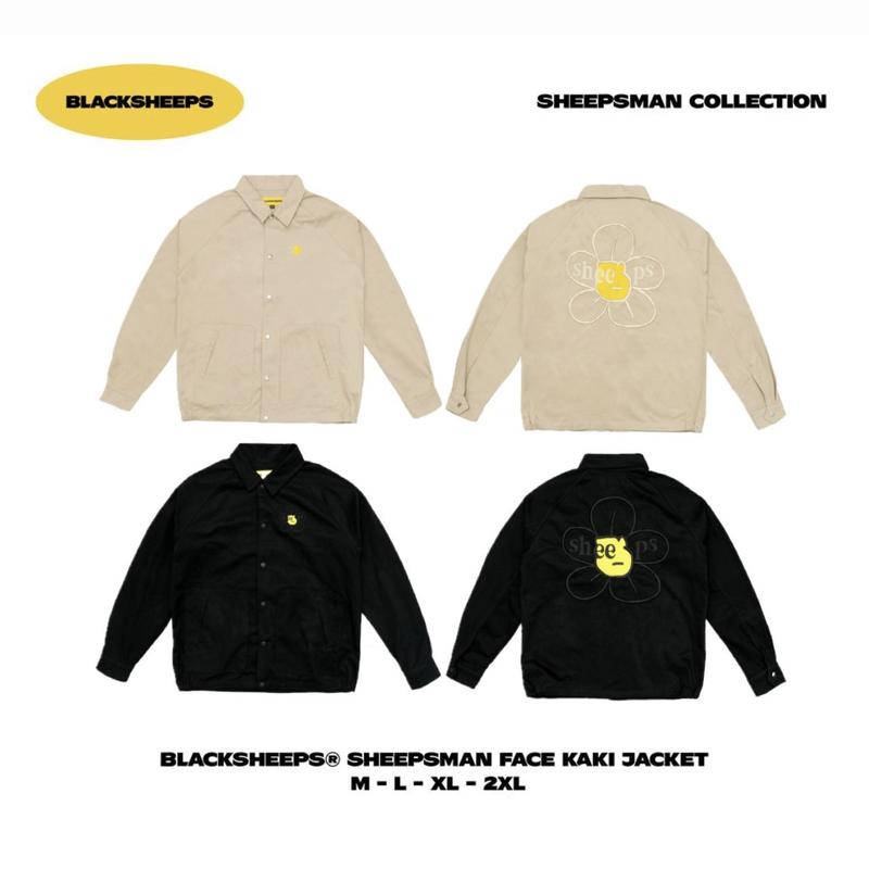 Áo khoác BLACKSHEEPS Kaki Jacket nút bấm thêu hình SHEEPSMAN FACE cổ đứng áokhoác retro Menswear Nhung