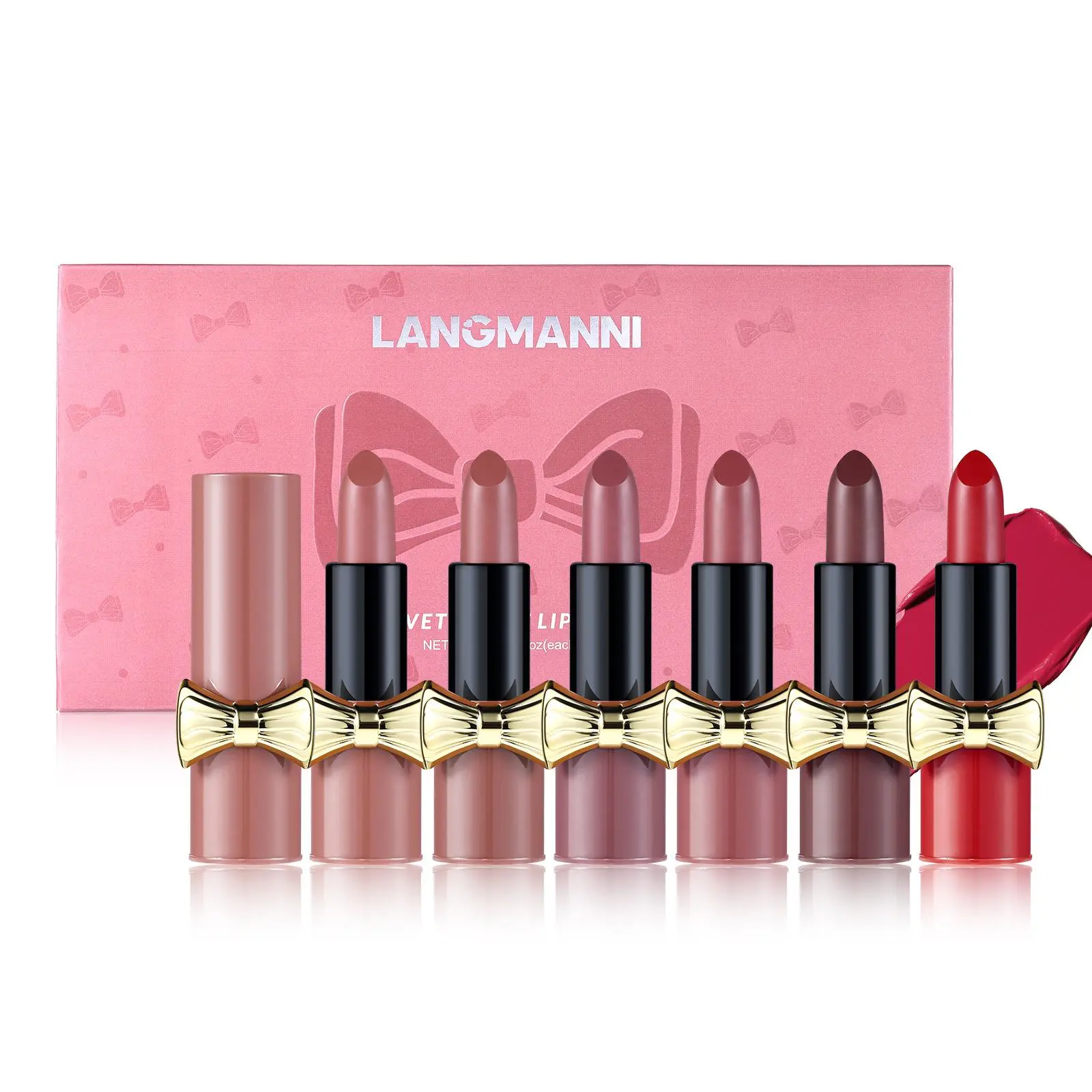 Long Lasting Matte Lipstick Set, 6 Counts/set Moisturizing Lipstick, Suitable for Daily and Special Occasions, Girls and Women Makeup Accessories, Gloss