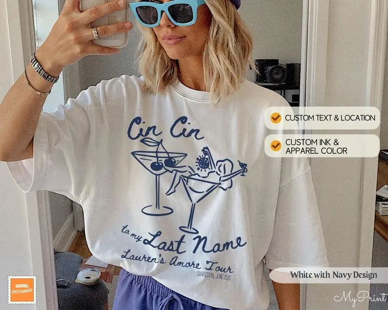 Custom Thats Amore Italian Bachelorette Shirts with Cherry Martini, Personalized Matching Bach Party Tees, Tomato Girl Core Bridal Shirts 3