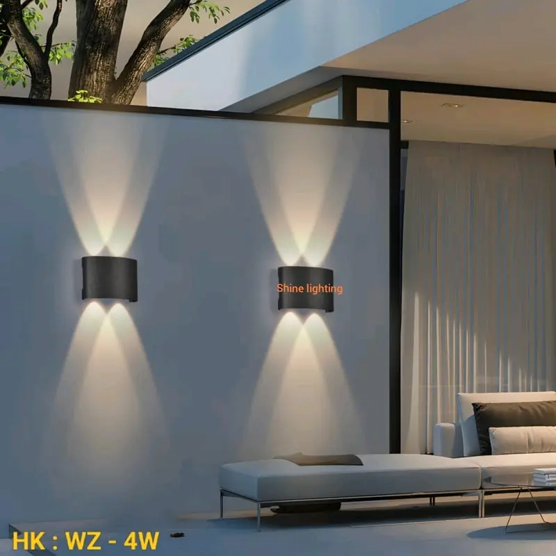Lampu dinding minimalis LED akrilik dekorasi teras/balkon/cafe-restoran hitam 4