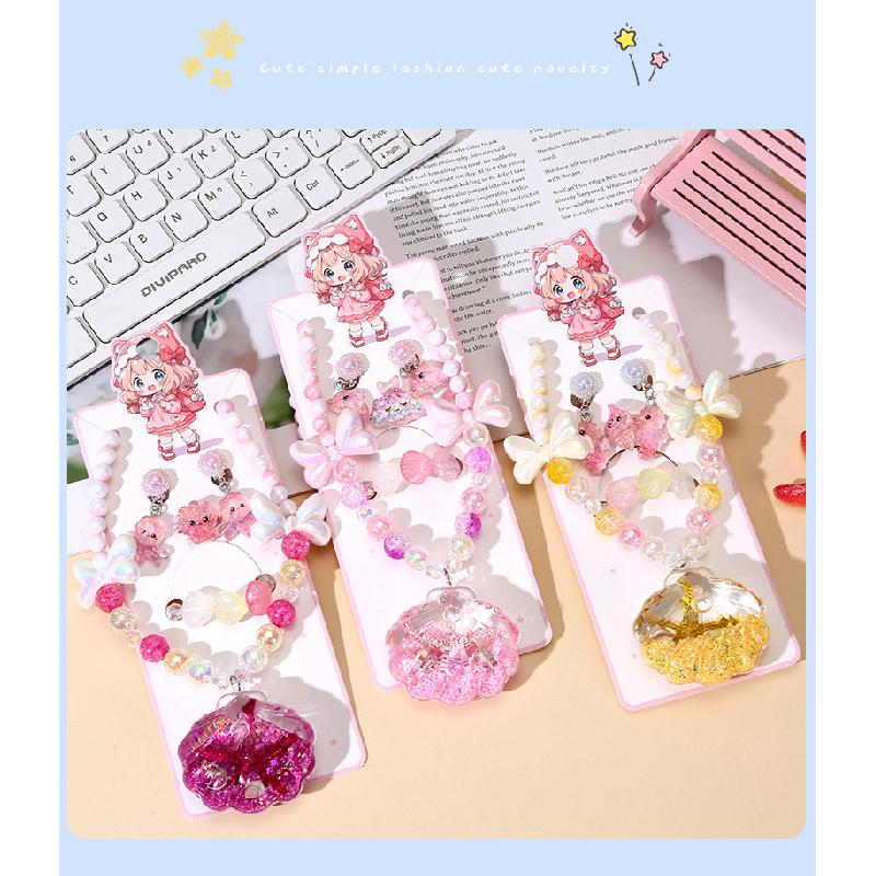 Product Introduction of Best-Selling Ocean-Themed Jewelry Set for Girls - Necklace, Bracelet & Earrings with Sand & Shell Design 2