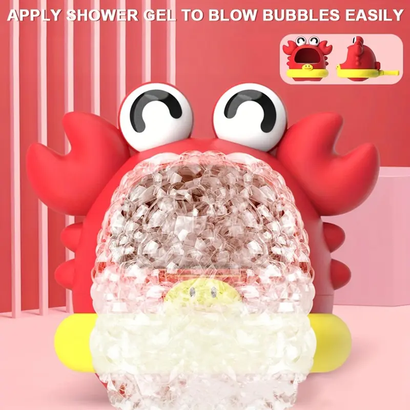Crab & Shark Design Bubble Blower Toy, Cartoon Crab & Shark Bubble Maker Toy, Bubble Making Machine Toy, Sensory 4