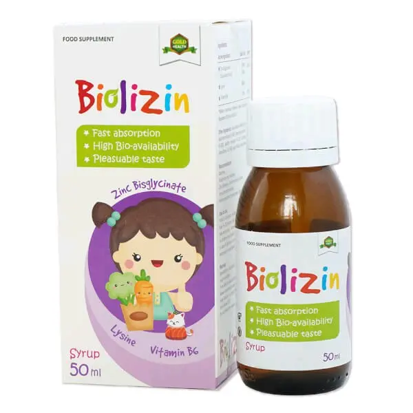 Kẽm hữu cơ Biolizin 50ml bổ sung kẽm cho bé từ 3 tháng