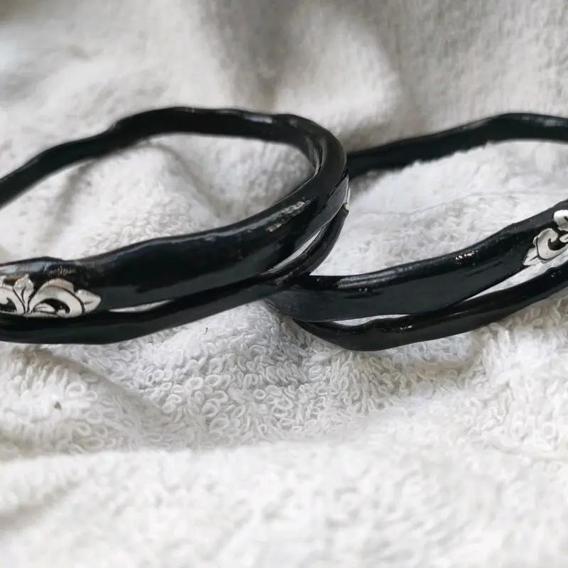 gelang akar Bahar hitam lentur minimalis Asesoris Elegan 1