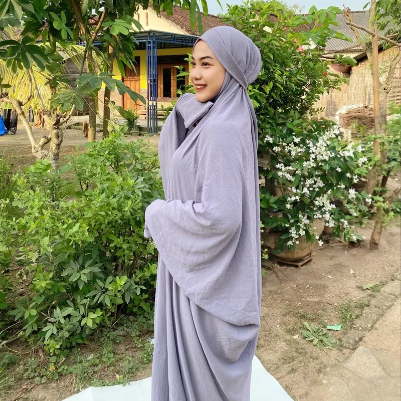Mukena terusan cringkle/ mukena terusan standart syar’i mukenah  crinkle  airflow 2