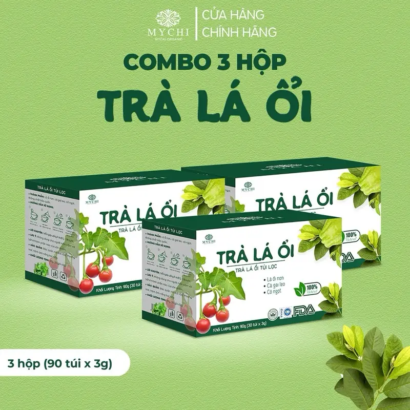 Combo 3 hộp trà lá ổi từ thiên nhiên ( 90 túi lọc)