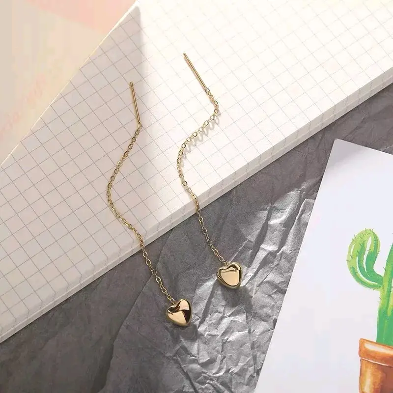 Anting Titanium Wanita Hati Juntai Simpel 1102 3