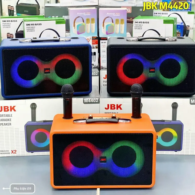Loa Karaoke Bluetooth M4402 Tặng Kèm 2 Mic Không Dây, Bass Mạnh Âm Thanh Lớn, Bluetooth 5.2 Thế Hệ Mới 3