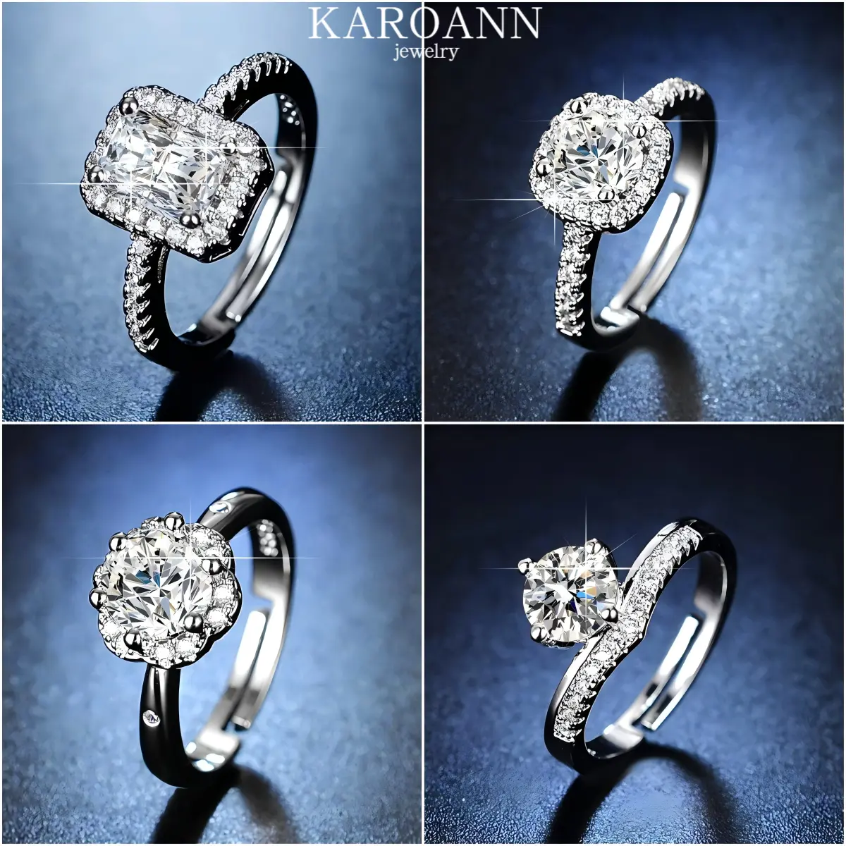 Women's diamond ring~fashionable and versatile ring for girls~with adjustable opening~suitable for gift giving~anniversary and wedding jewelry rings~100 styles available
