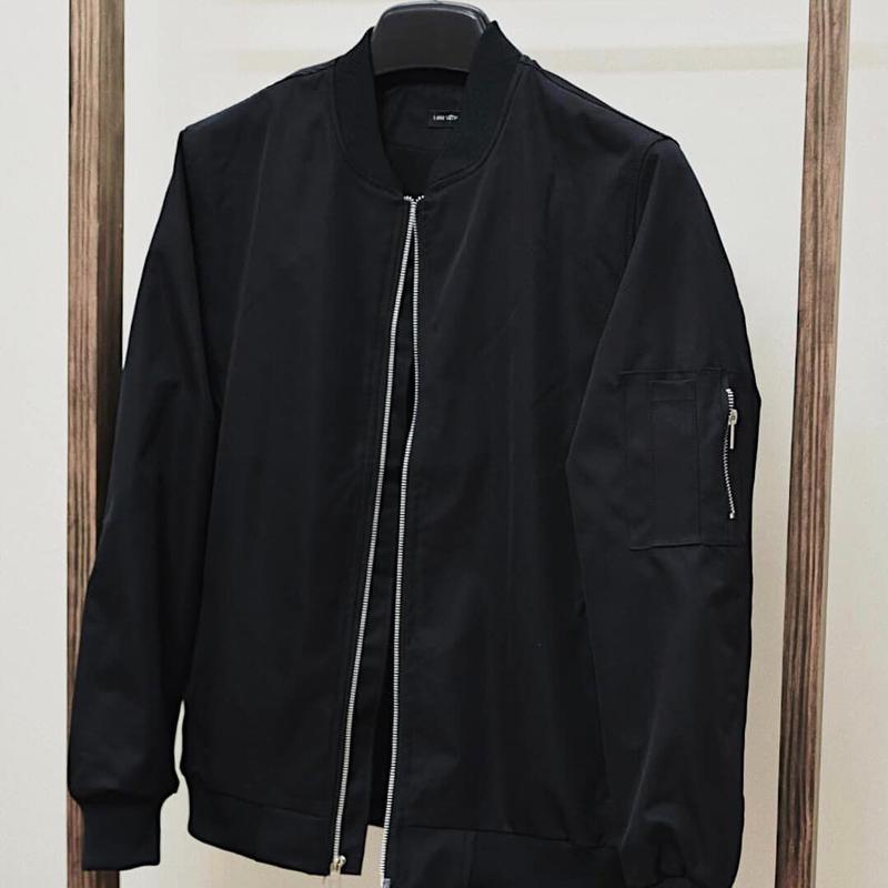 Áo khoác Bomber Jacket  basic có zip kaki 2 lớp dày dặn Nam