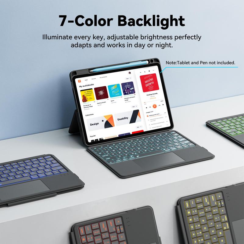 Portable Tablet Keyboards, Removable & Adjustable Bracket Tablet Protective Case, Tablet & Computer Accessories Compatible with iPad 10th Generation 4