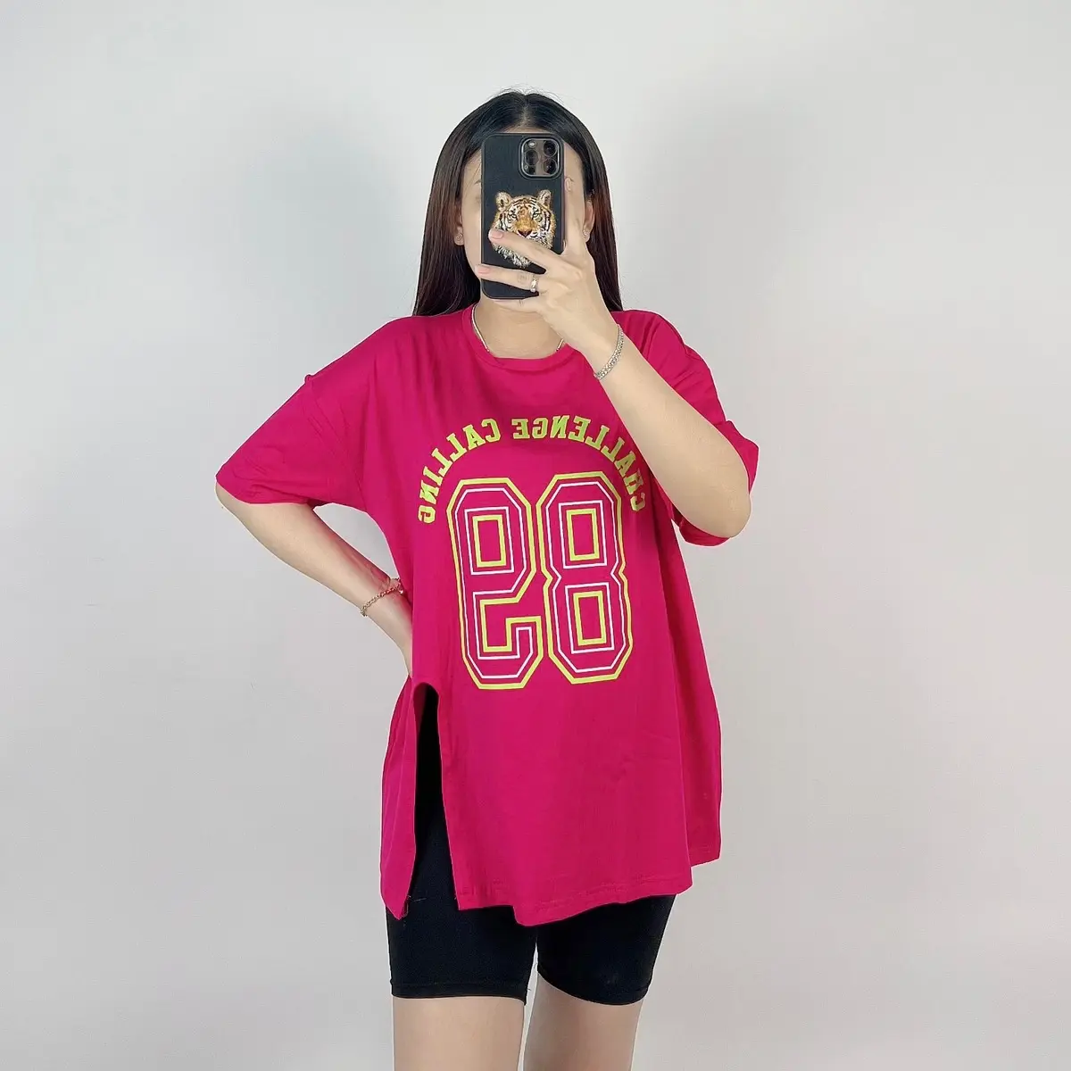 Kaos Oversize Slit Cc 86/ Oversize Jumbo Wanita Rayon Spandex Baju Polos Atasan